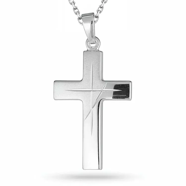 kors halsband i silver med hängen i silver - Amoré