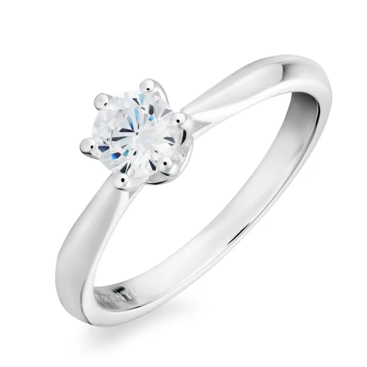 zirkon solitärring i silver