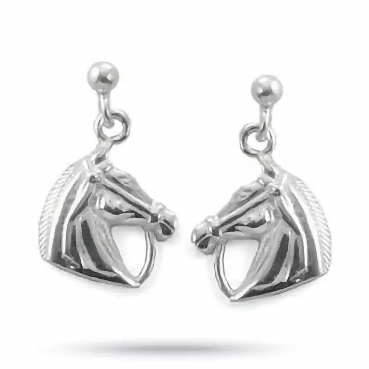 hästar örhängestift i silver