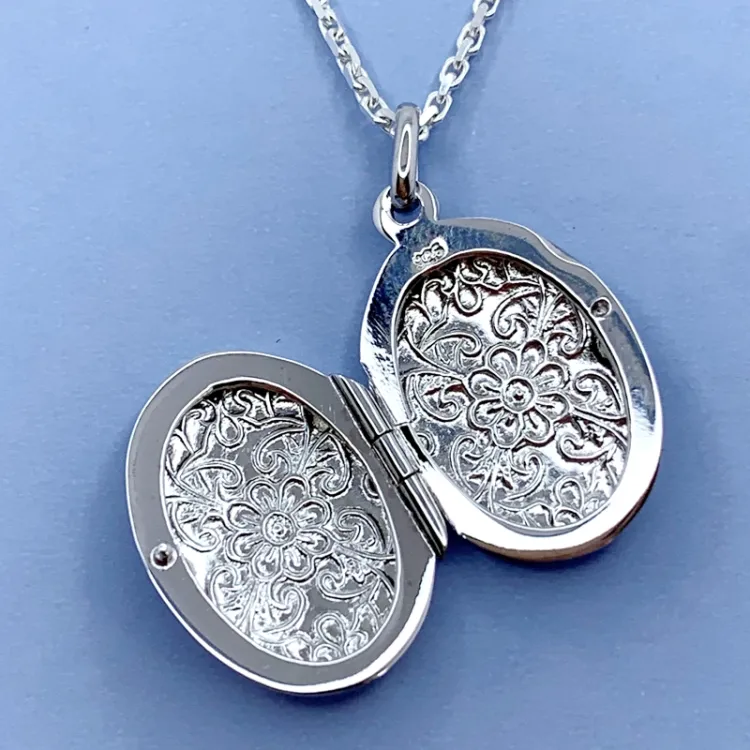 16 x 24 mm medaljong hängen i silver