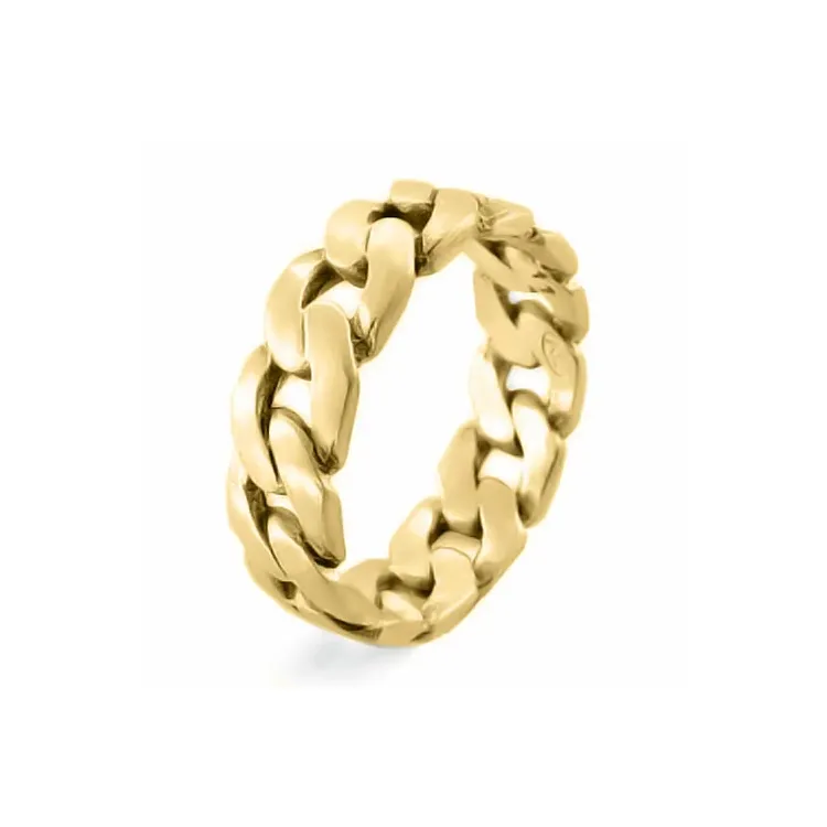 panzer ring i förgyllt silver