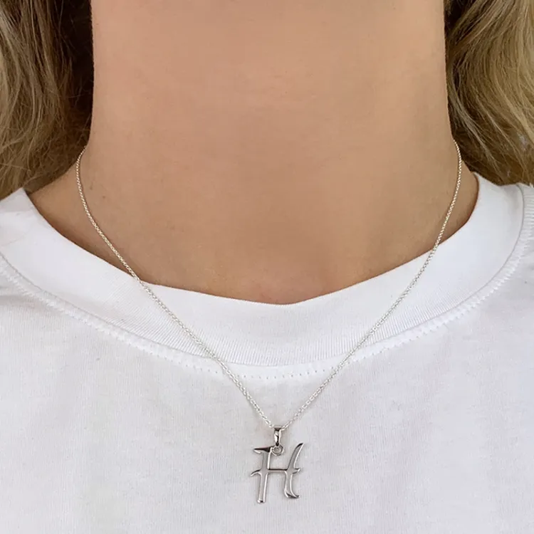 bokstav h hängen i silver - My Letter