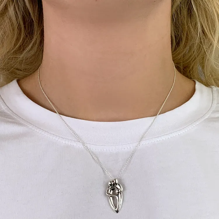 mor och barn hängen i silver