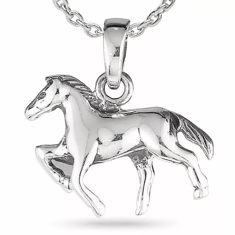 Hästar halsband i silver med hängen i silver