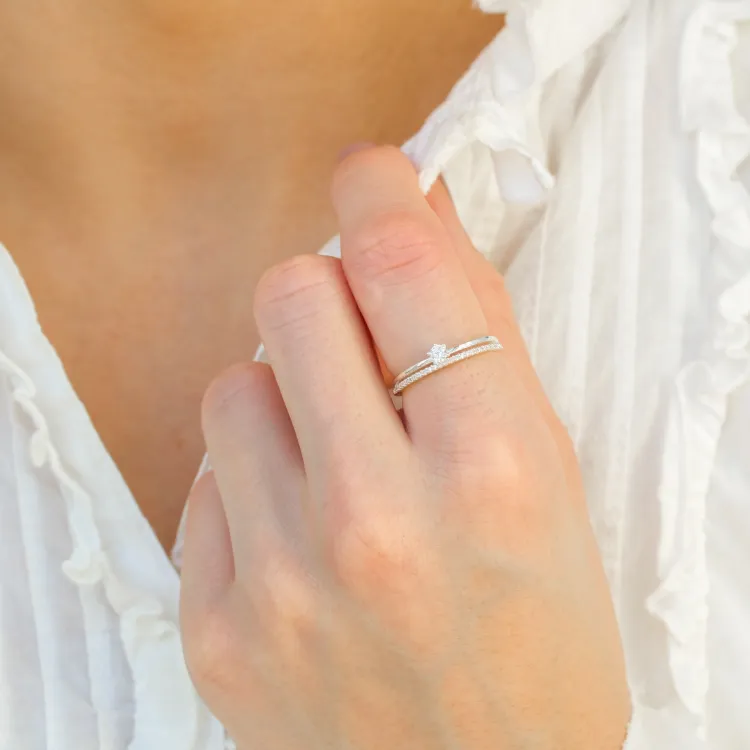 zirkon ring i silver