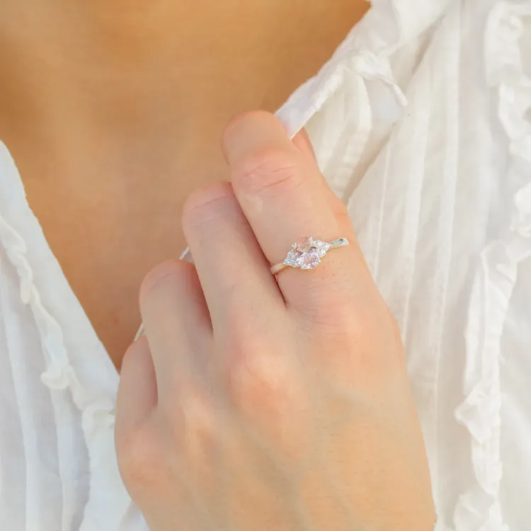 rosa ring i silver