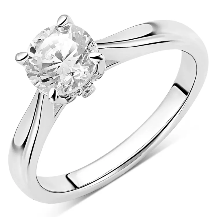 zirkon solitärring i silver