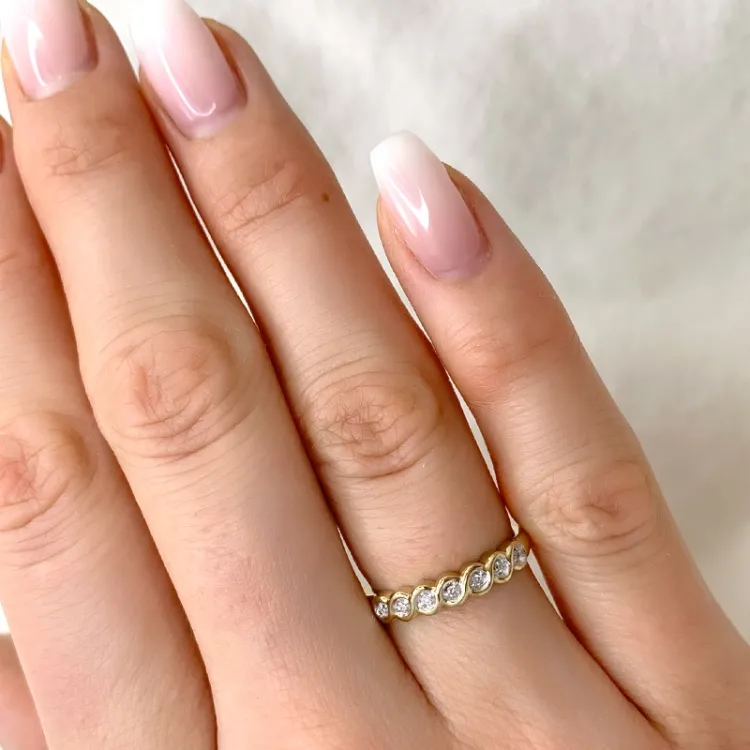 diamant ring i 9 karat guld med rhodium 0,04 ct