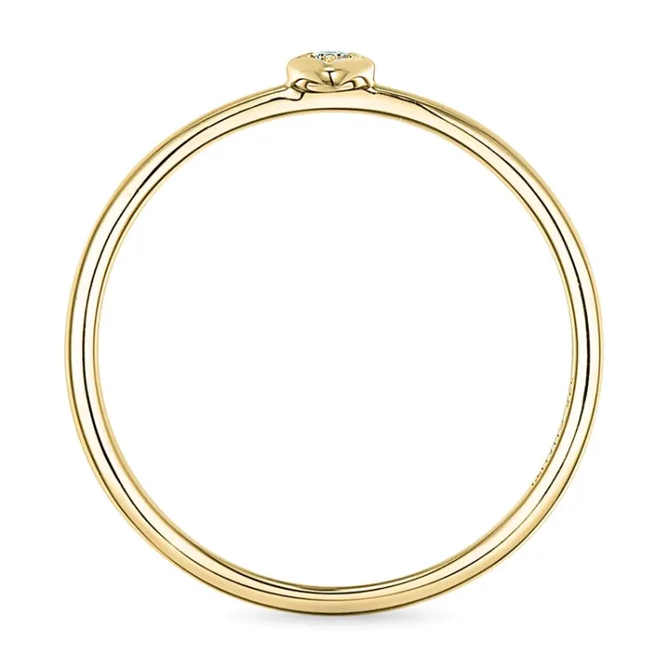 Fyrkantigt diamantring i 9 karat guld 0,01 ct