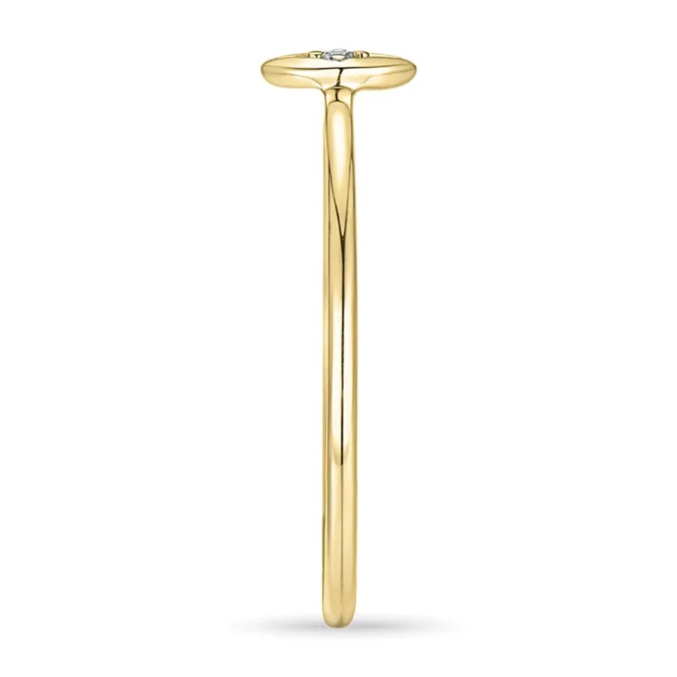 Fyrkantigt diamantring i 9 karat guld 0,01 ct