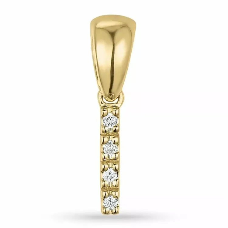Bokstav i diamant hängen i 9 carat guld 0,02 ct