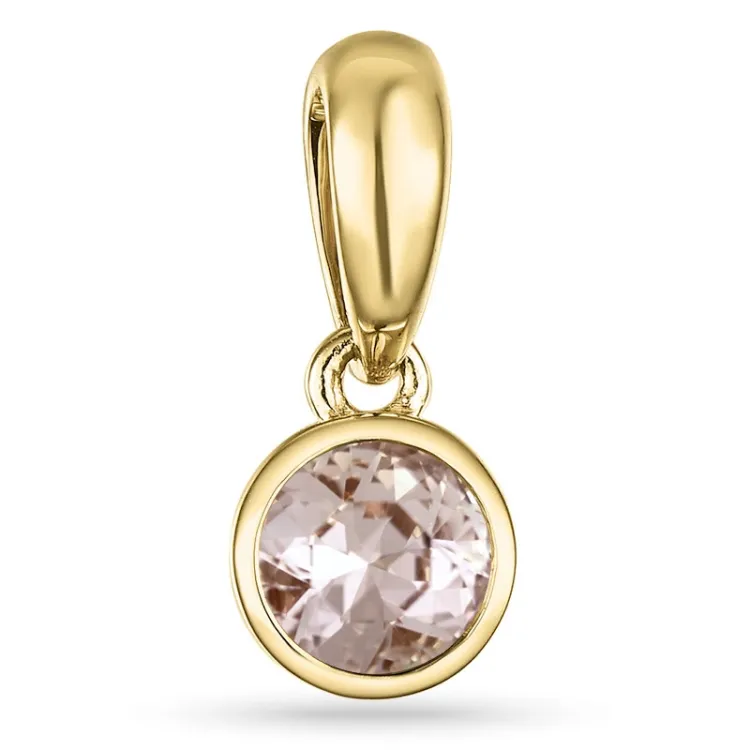 Runt morganit hängen i 9 carat guld 0,43 ct