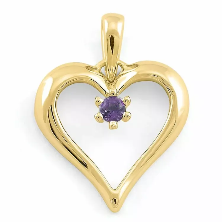 hjärta ametist hängen i 9 carat guld 0,07 ct ct