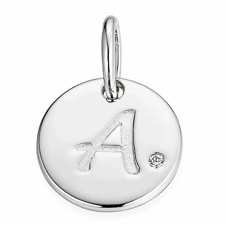 bokstav a diamant hängen i 9 carat vitguld 0,01 ct