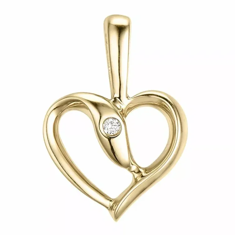 Hjärta hängen i 9 carat guld 0,008 ct