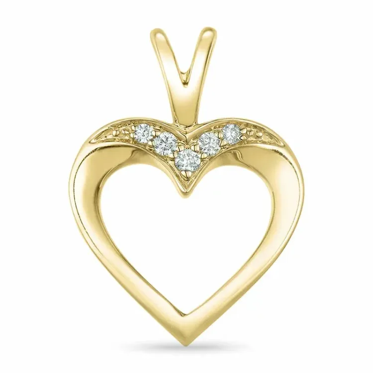 hjärta diamant hängen i 9 carat guld 0,05 ct