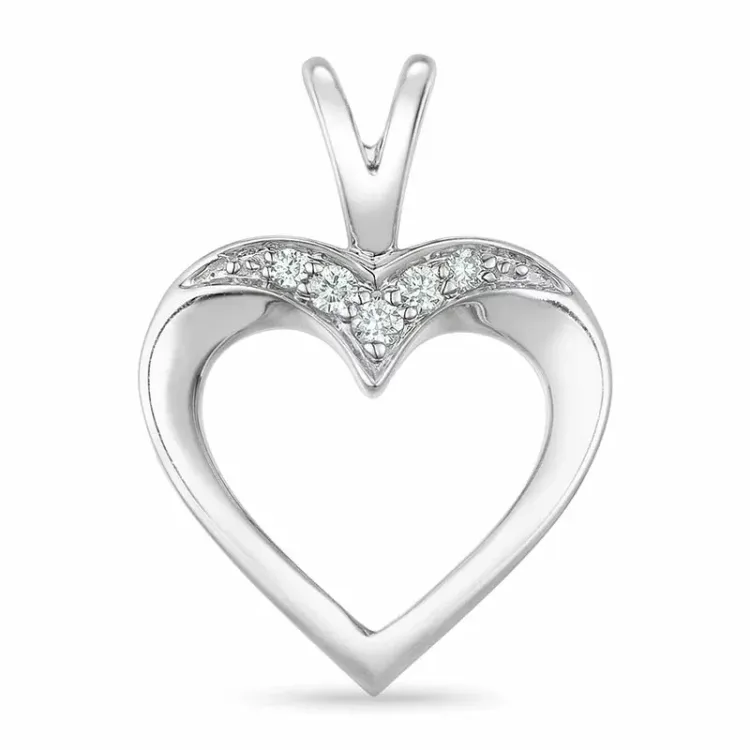 hjärta diamant hängen i 9 carat vitguld 0,05 ct