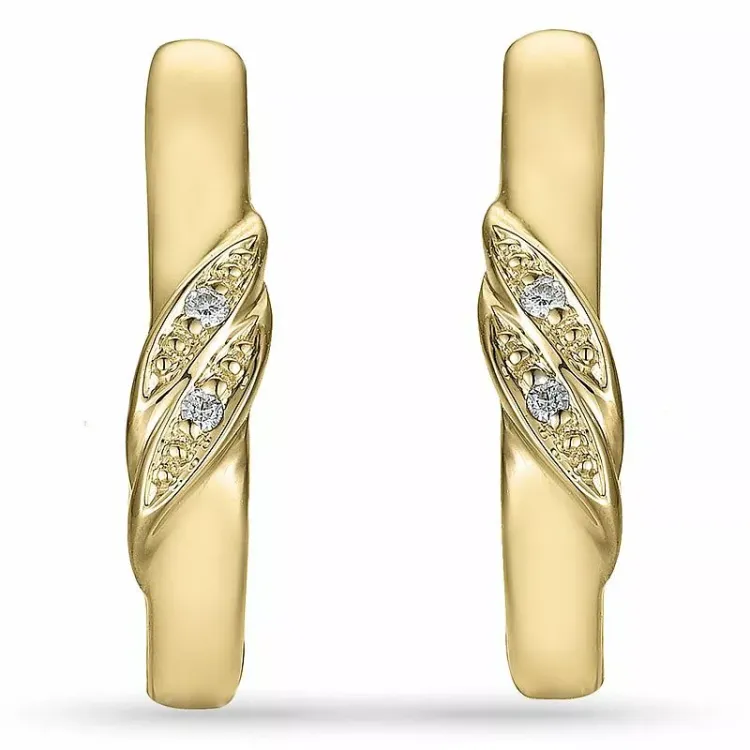 Diamant örhängen i 9 karat guld med diamanter 