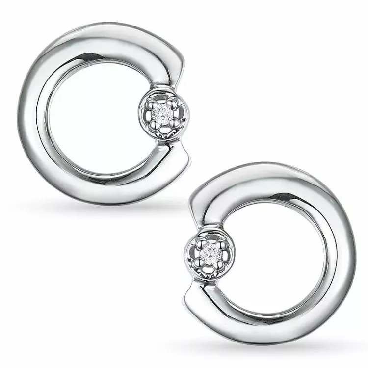Diamant örhängen i 9 karat vitguld med diamanter 