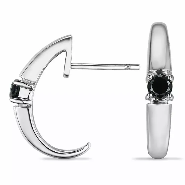 svarta diamant halvcreol i 9 karat vitguld med diamant 