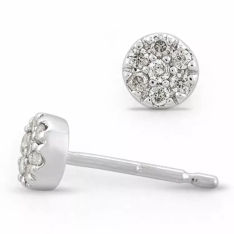 diamant solitäreörhängestift i 9 karat vitguld med diamant