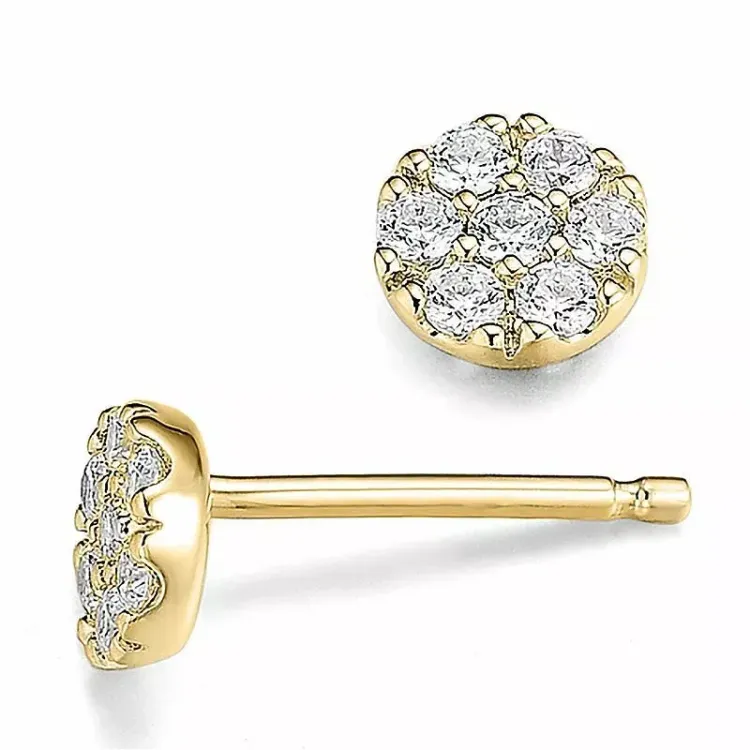 diamantörhängen i 9 karat guld med diamant 