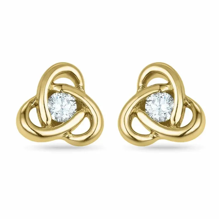 diamant örhängen i 9 karat guld med diamant 