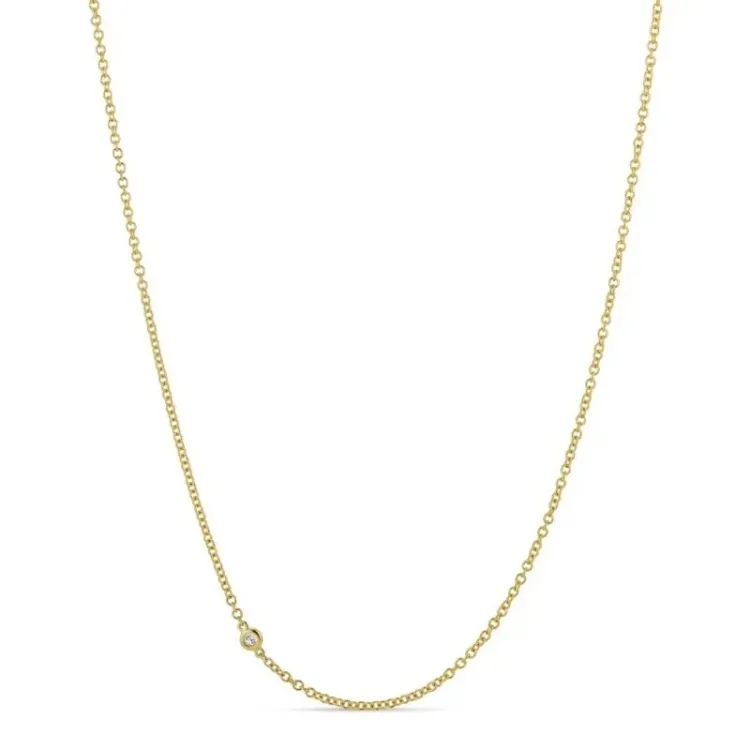 45 cm halsband med hängen i 9 karat guld 0,05 ct