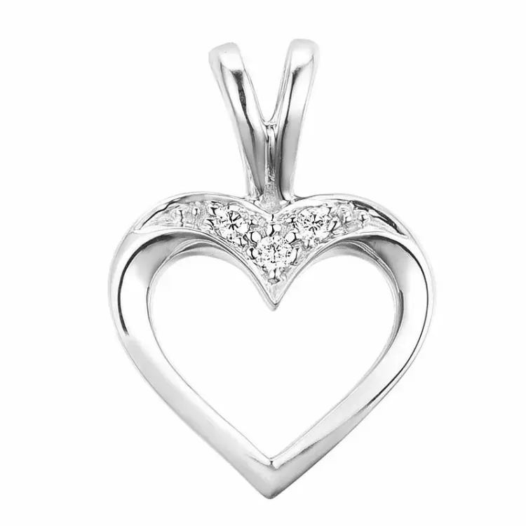 hjärta diamant hängen i 9 carat vitguld 0,02 ct