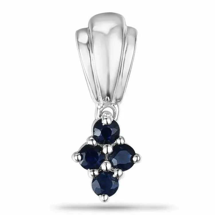 Safir hängen i 9 carat vitguld 0,22 ct