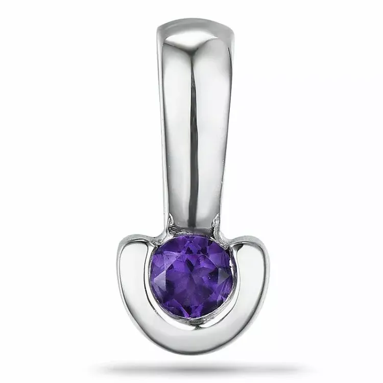 Ametist hängen i 9 carat vitguld 0,10 ct