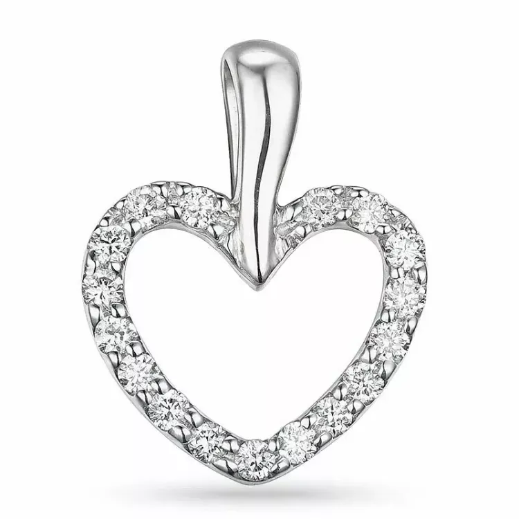 hjärta diamant hängen i 9 carat vitguld 0,22 ct