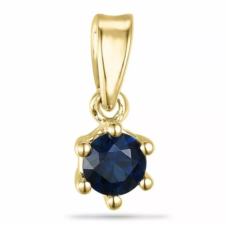 Runt safir hängen i 9 carat guld 0,30 ct