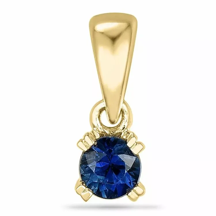 Runt safir hängen i 9 carat guld 0,13 ct