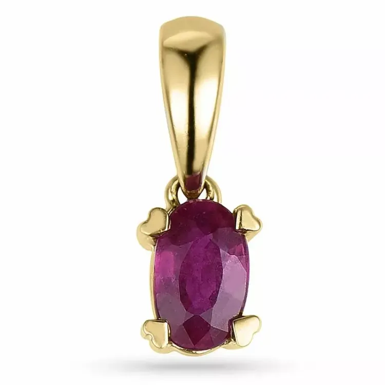 rubin hängen i 9 carat guld 0,35 ct
