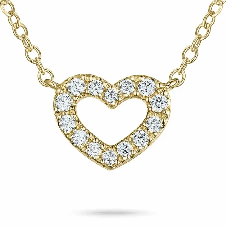 45 cm halsband med hängen i 9 karat guld 0,10 ct