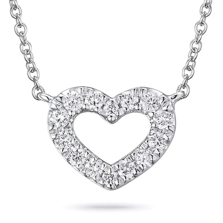 45 cm halsband med hängen i 9 karat vitguld 0,10 ct