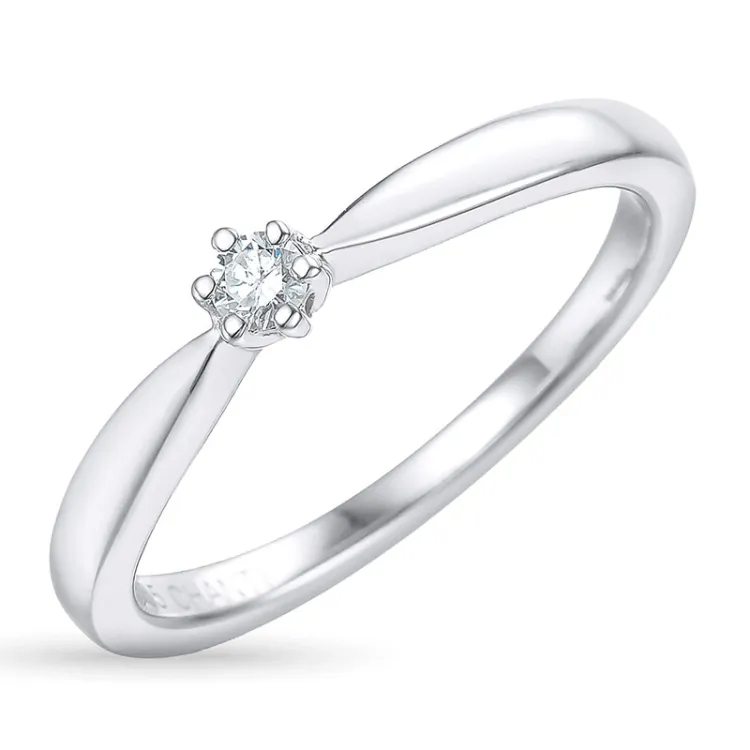 diamant solitärring i 14  karat vitguld 0,20 ct