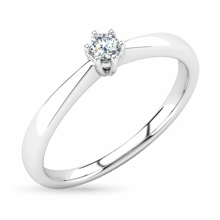 diamant solitärring i 14 karat vitguld 0,12 ct