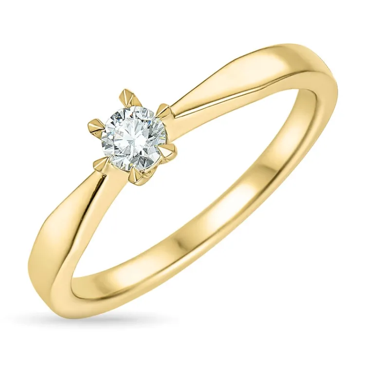 0,20 ct diamant solitärring i 14  karat guld 0,20 ct