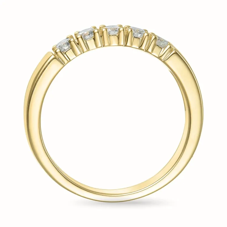 diamant alliancring i 14  karat guld 5 x 0,07 ct
