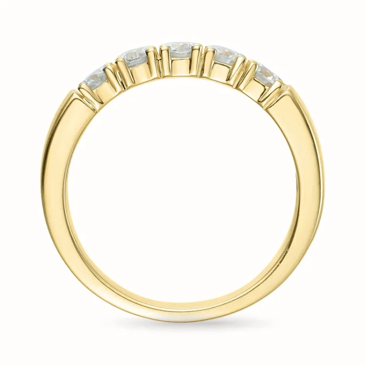 diamant alliancring i 14 karat guld 5 x 0,10 ct