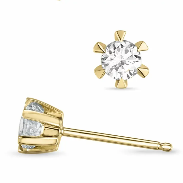 kampajn - 2 x 0,20 ct diamant solitäreörhängestift i 14 karat guld med diamant