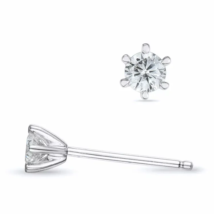 2 x 0,13 ct kampajn - diamant örhängestift i 14 karat vitguld med diamant
