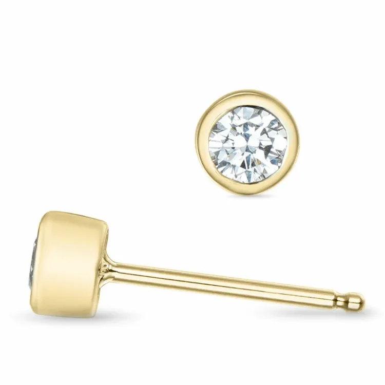 2 x 0,15 ct kampajn - briljiantöronringar i 14 karat guld med diamant