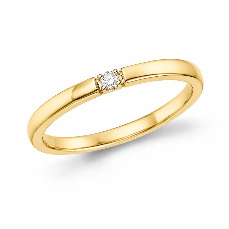 1 x 0,03 ct diamantring i 14  karat guld 0,03 ct