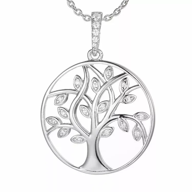 Livets träd halsband i silver med hängen i silver