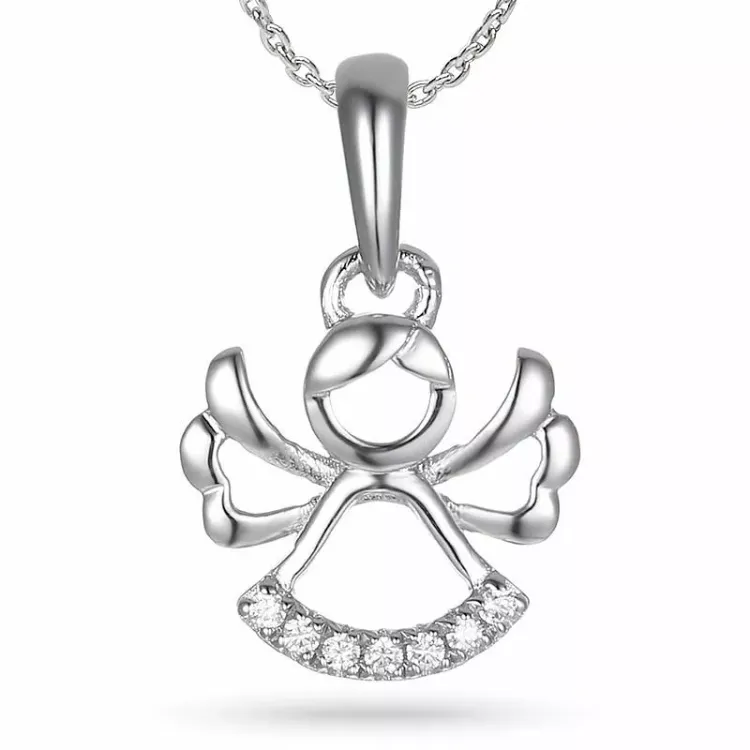 Ängel halsband i silver med hängen i silver