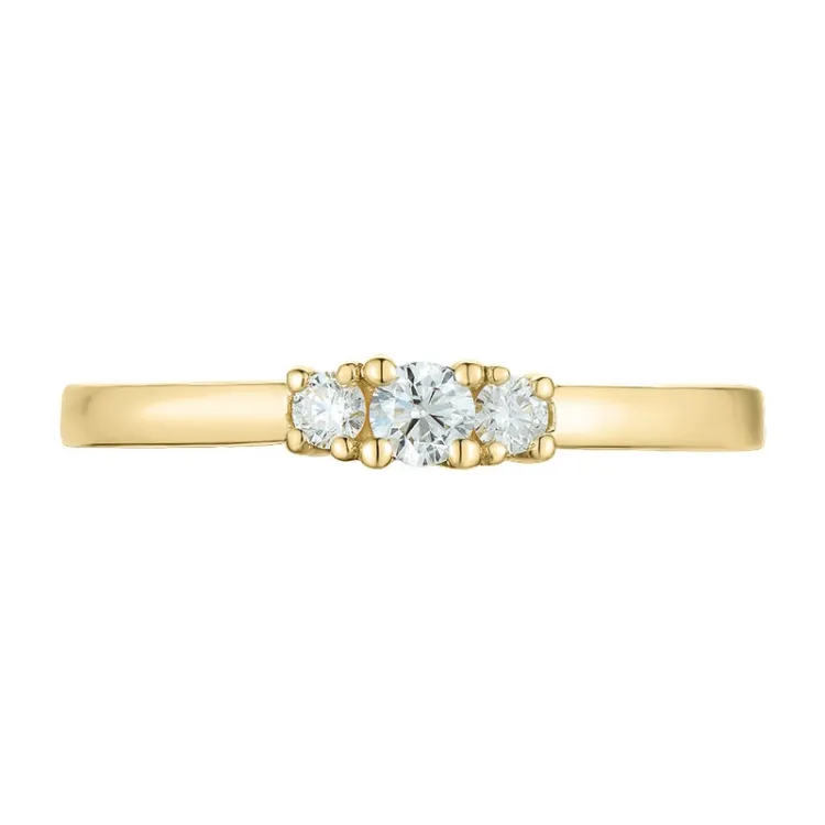 diamantring i 14  karat guld 0,10 ct 0,08 ct