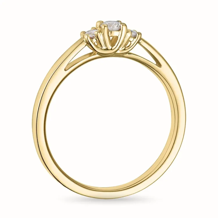 diamantring i 14  karat guld 0,10 ct 0,08 ct